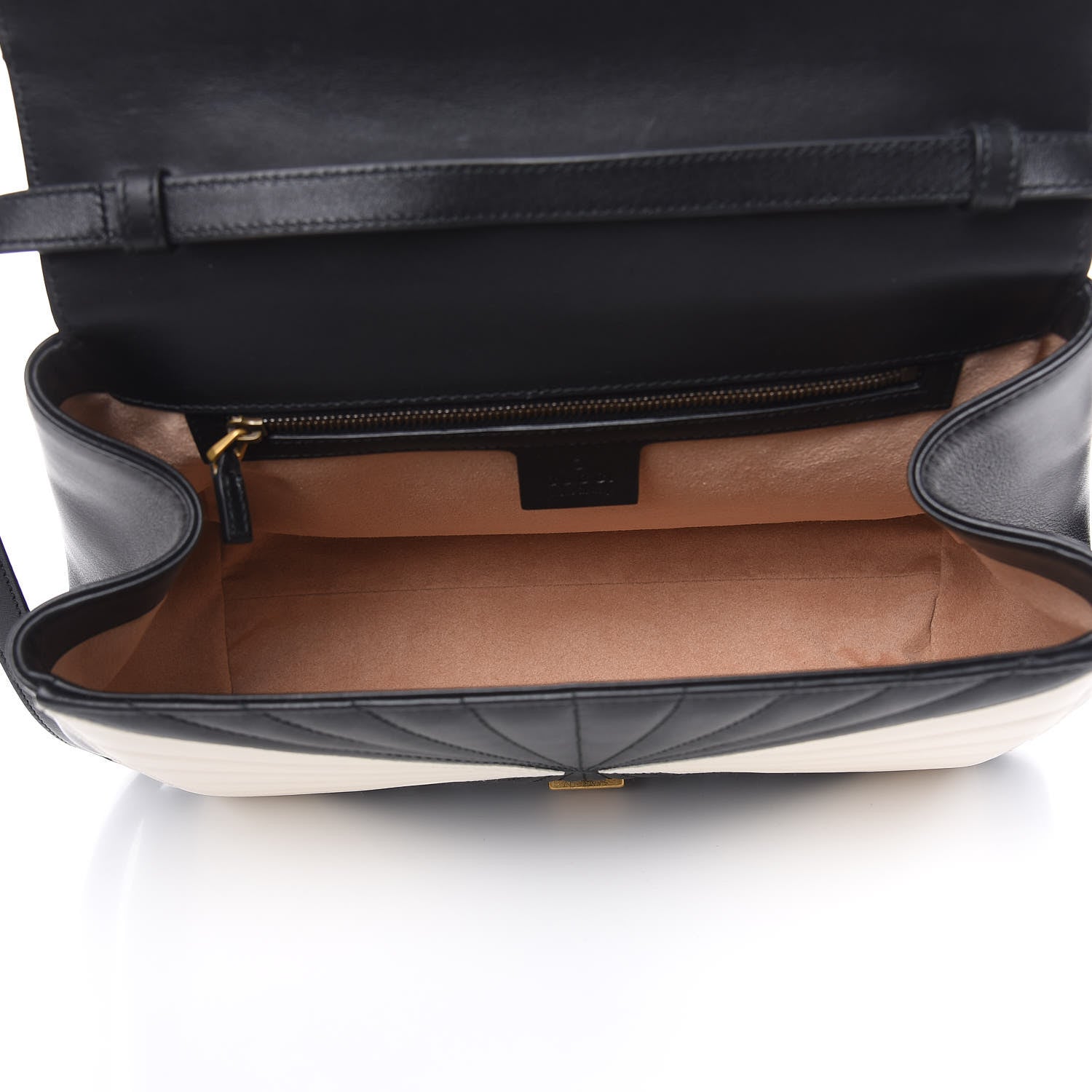 Gucci Calfskin Bamboo Trapuntata Queen Margaret Top Handle Bag Mystic White Black 5 of 10