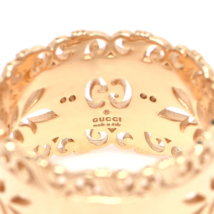 Gucci 18K Yellow Gold Wide Icon Blooms Ring 58 8.25 5 of 5