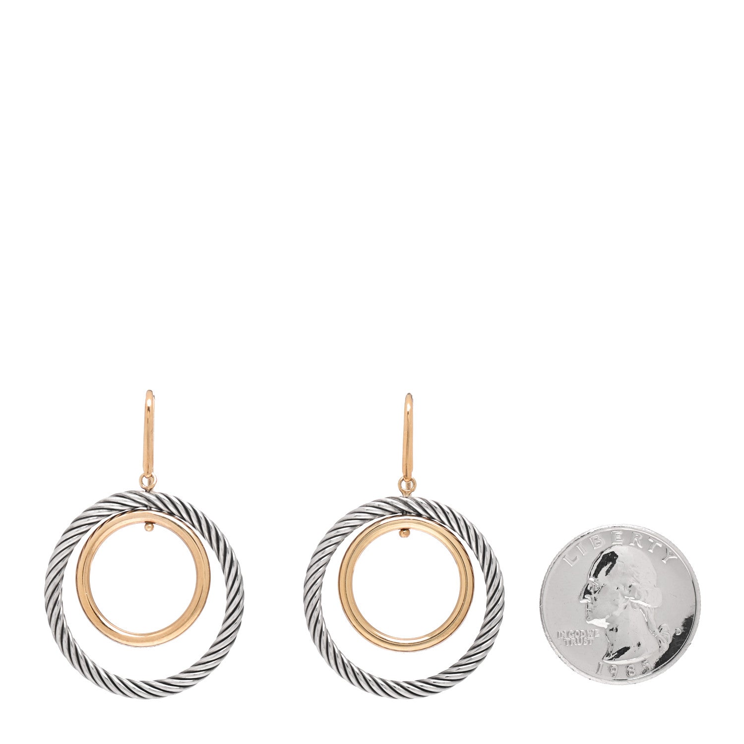 David Yurman 18K Yellow Gold Sterling Silver Mobile Earrings 2 of 4