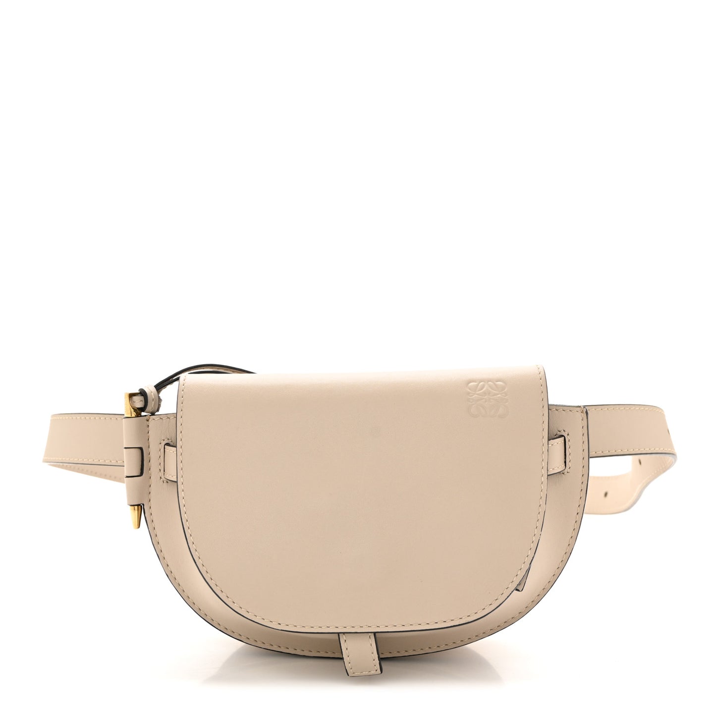 Calfskin Mini Gate Belt Bag Sand