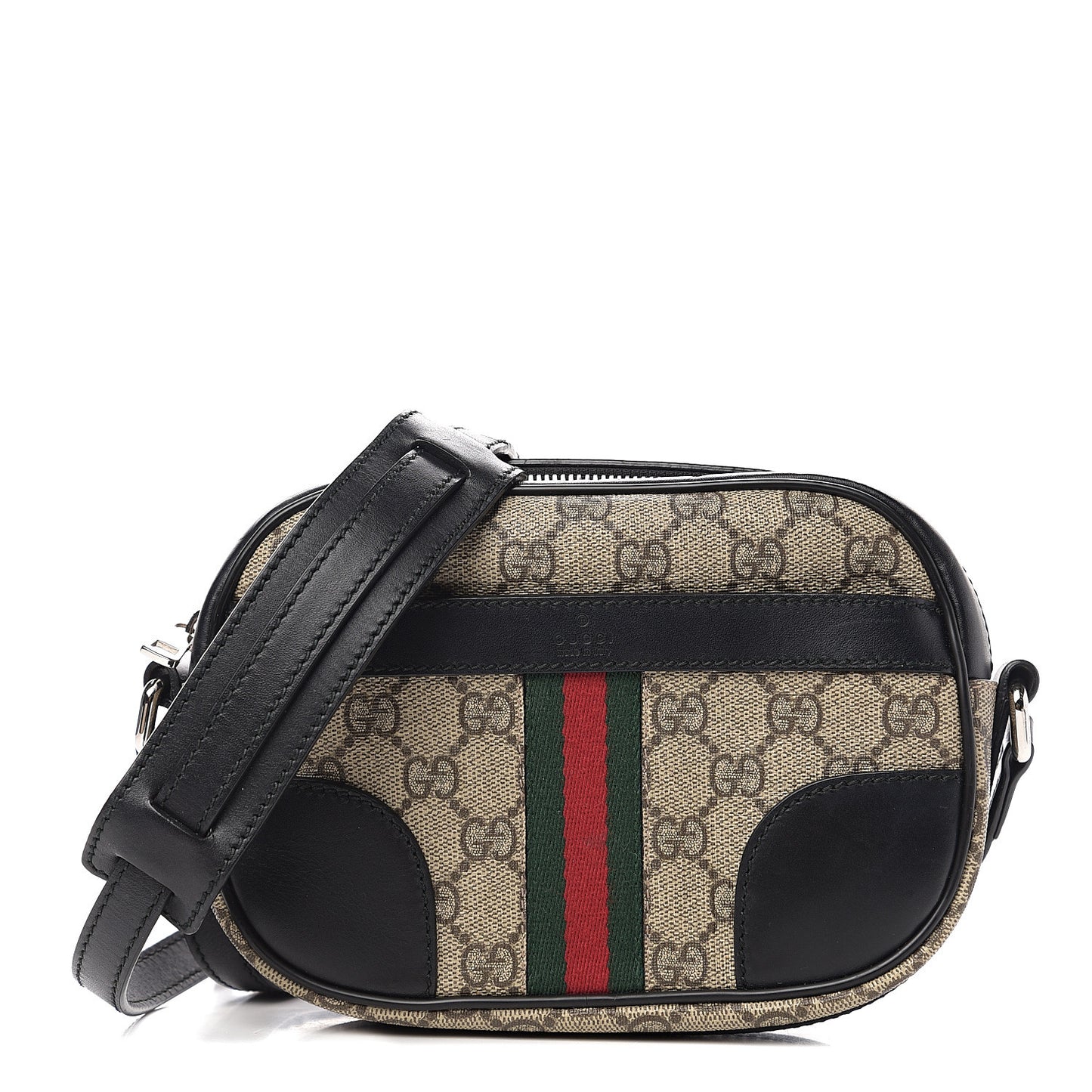 GG Supreme Monogram Web Small Shoulder Bag Black