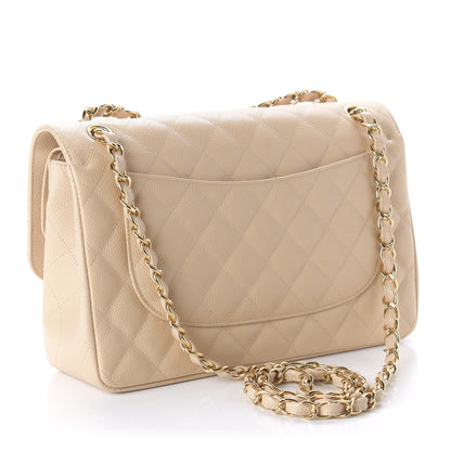 Chanel Caviar Quilted Jumbo Double Flap Beige Clair 3 of 11