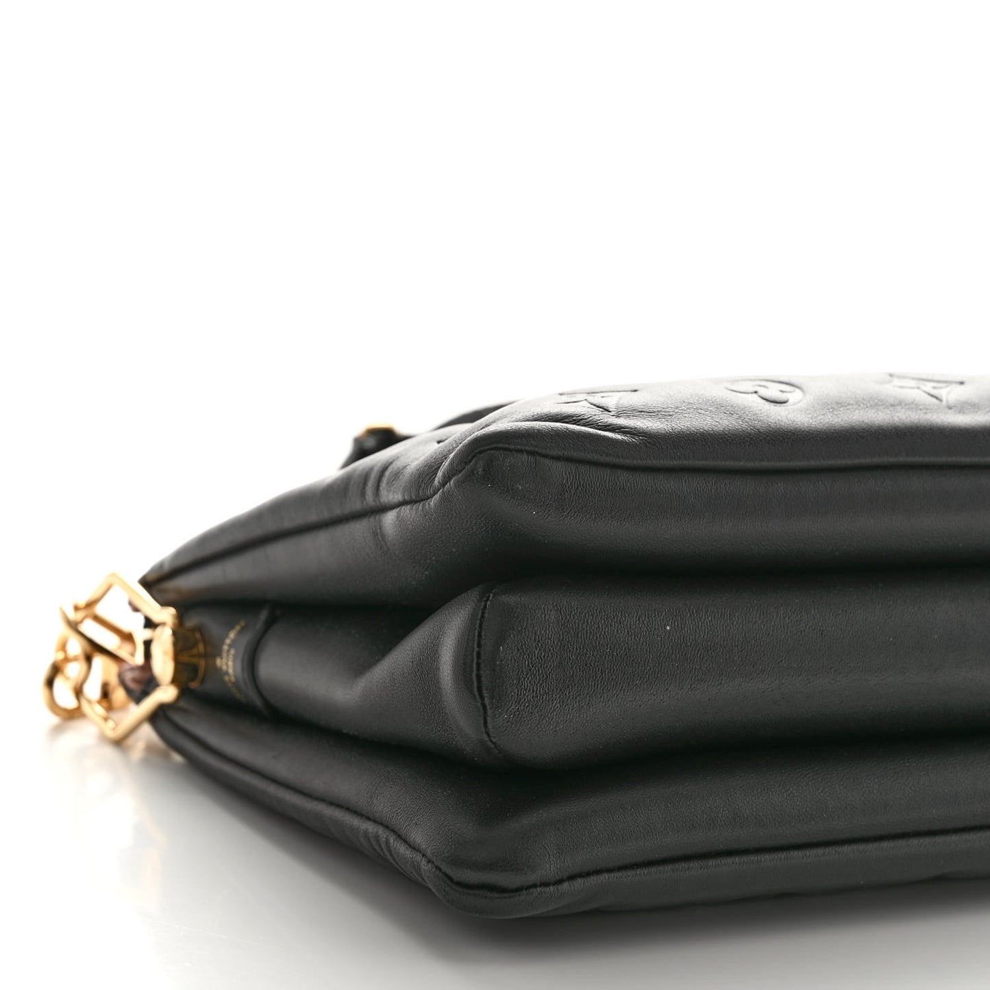Lambskin Embossed Monogram Coussin PM Black