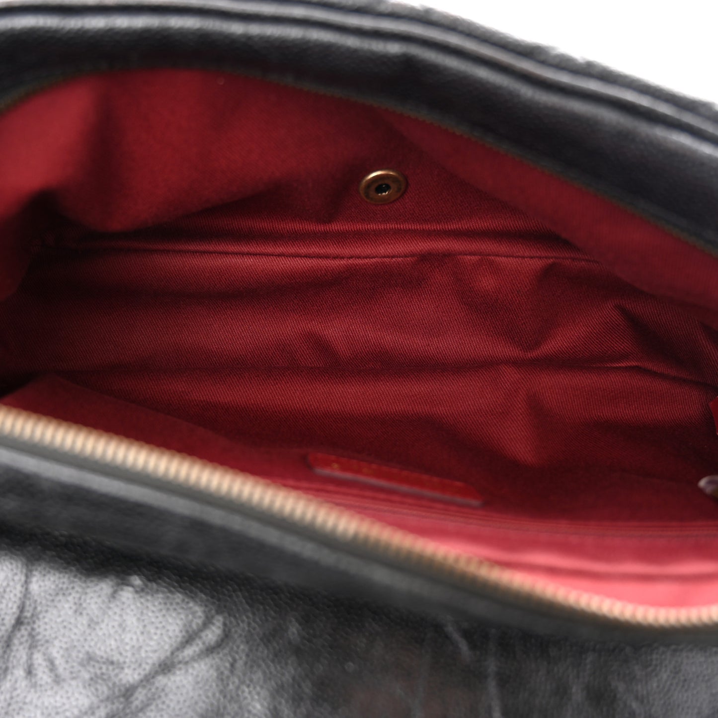 Crumpled Grained Calfskin Quilted Large Shiva Flap Black