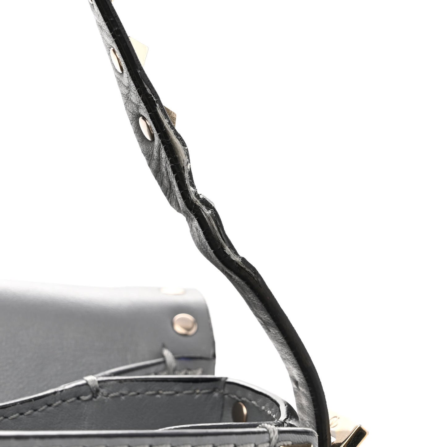 Vitello Medium Rockstud Flap Saddle Bag Light Stone