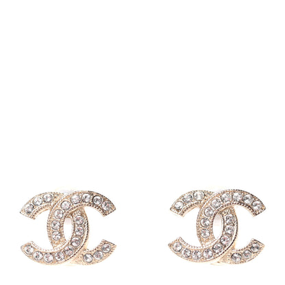 Chanel Crystal CC Earrings Gold 1 of 4