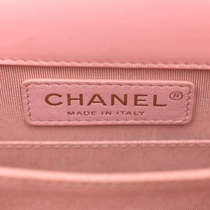 Chanel Calfskin Tweed Quilted North South Boy Flap Pink 6 of 11