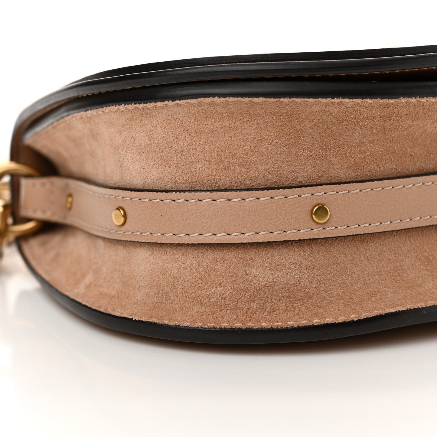 Calfskin Suede Small Nile Bracelet Bag Biscotti Beige