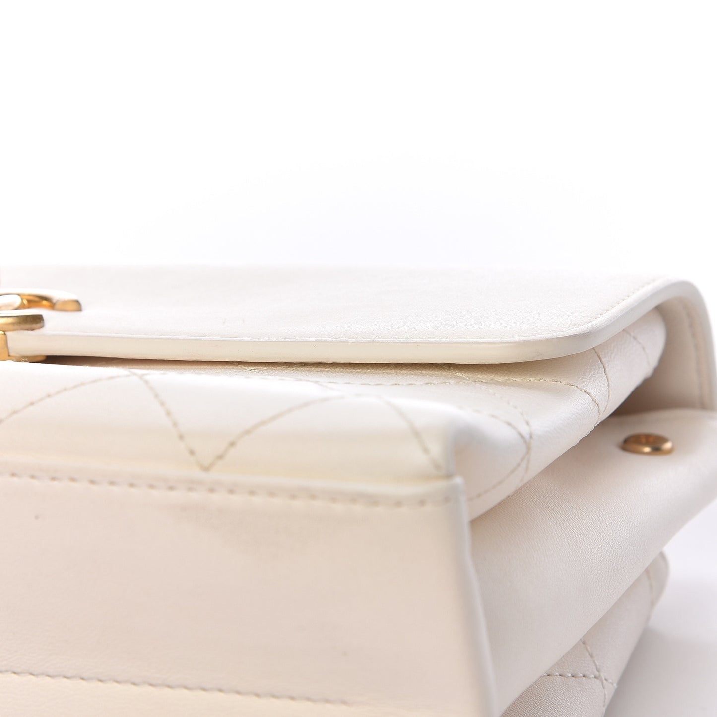 Lambskin Quilted Small Coco Lux Flap White