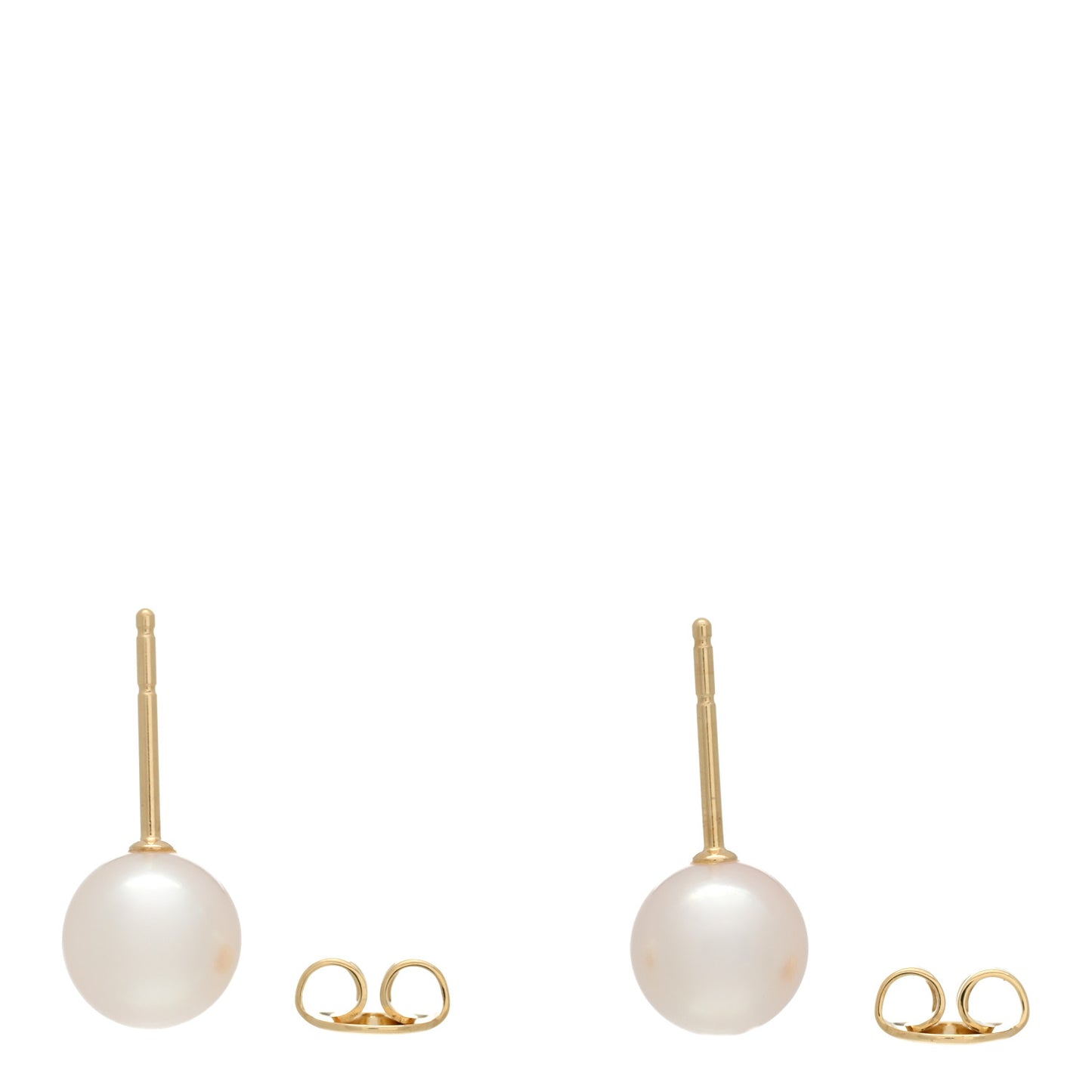 18K Yellow Gold Akoya Pearl 7.5-8mm Stud Earrings