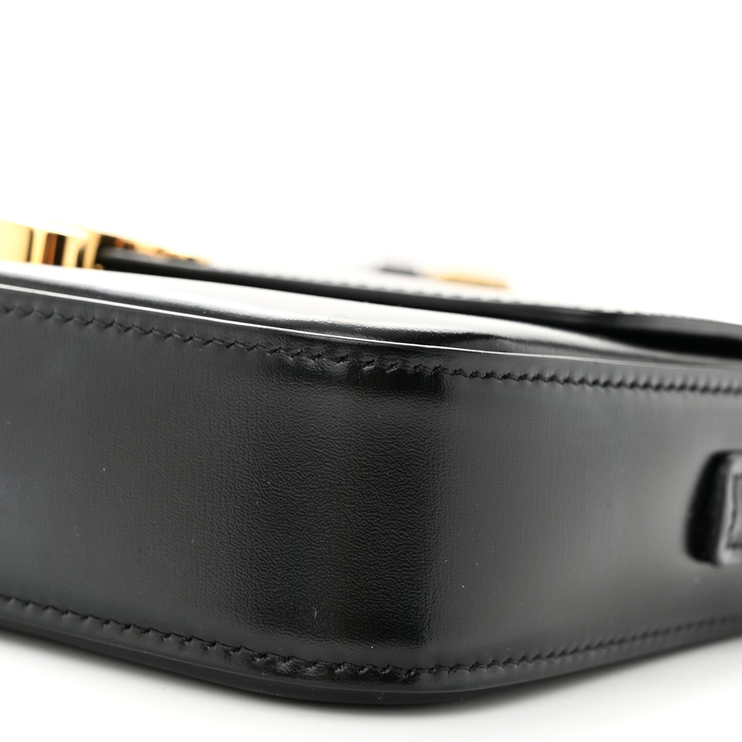 Shiny Calfskin Triomphe Shoulder Bag Black