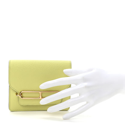 Hermes Chevre Mysore Roulis Slim Wallet Jaune Poussin 2 of 8