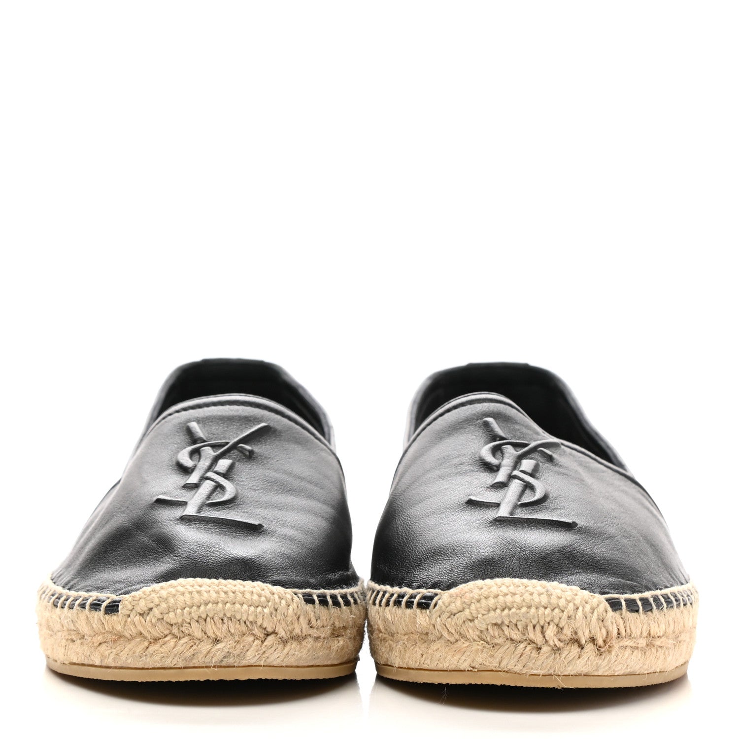 Saint Laurent Lambskin Monogram Espadrilles 38.5 Black 2 of 8