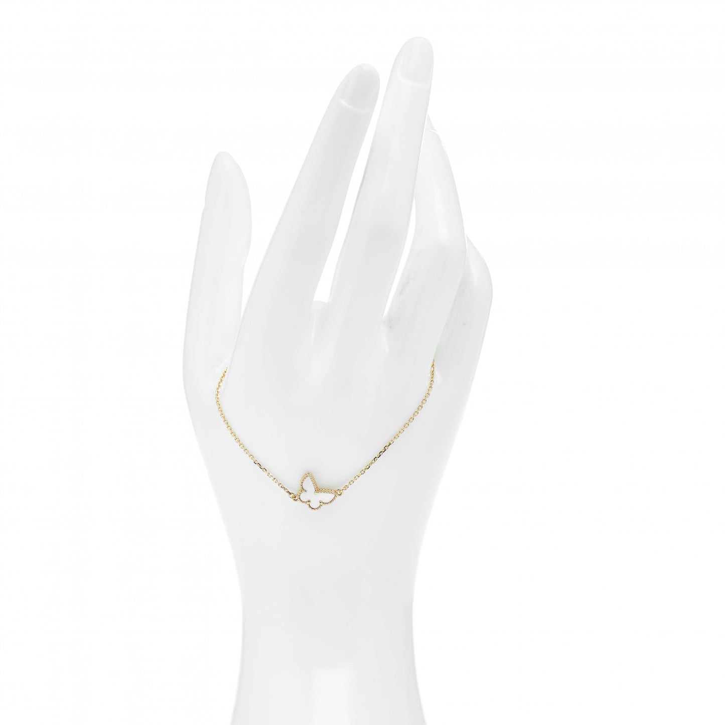 18K Yellow Gold Mother of Pearl Sweet Alhambra Butterfly Bracelet