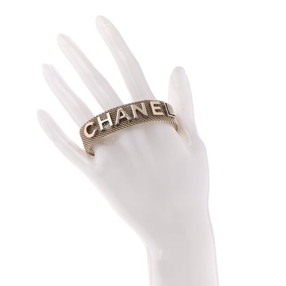 Chanel Metal Mesh Logo Bracelet Gold 2 of 6