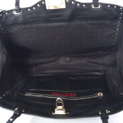 Valentino Garavani Vitello Medium Rockstud All Over Tote Black 7 of 8