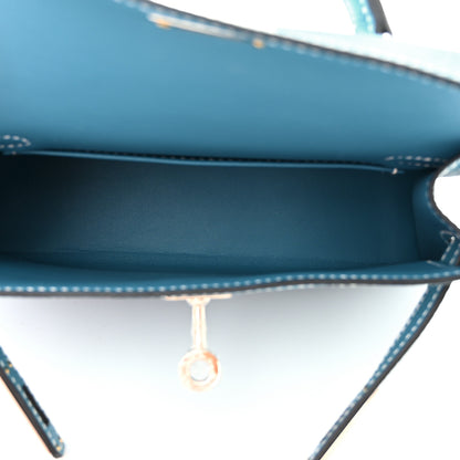 Hermes Epsom Mini Kelly Sellier 20 New Blue Jean 5 of 9