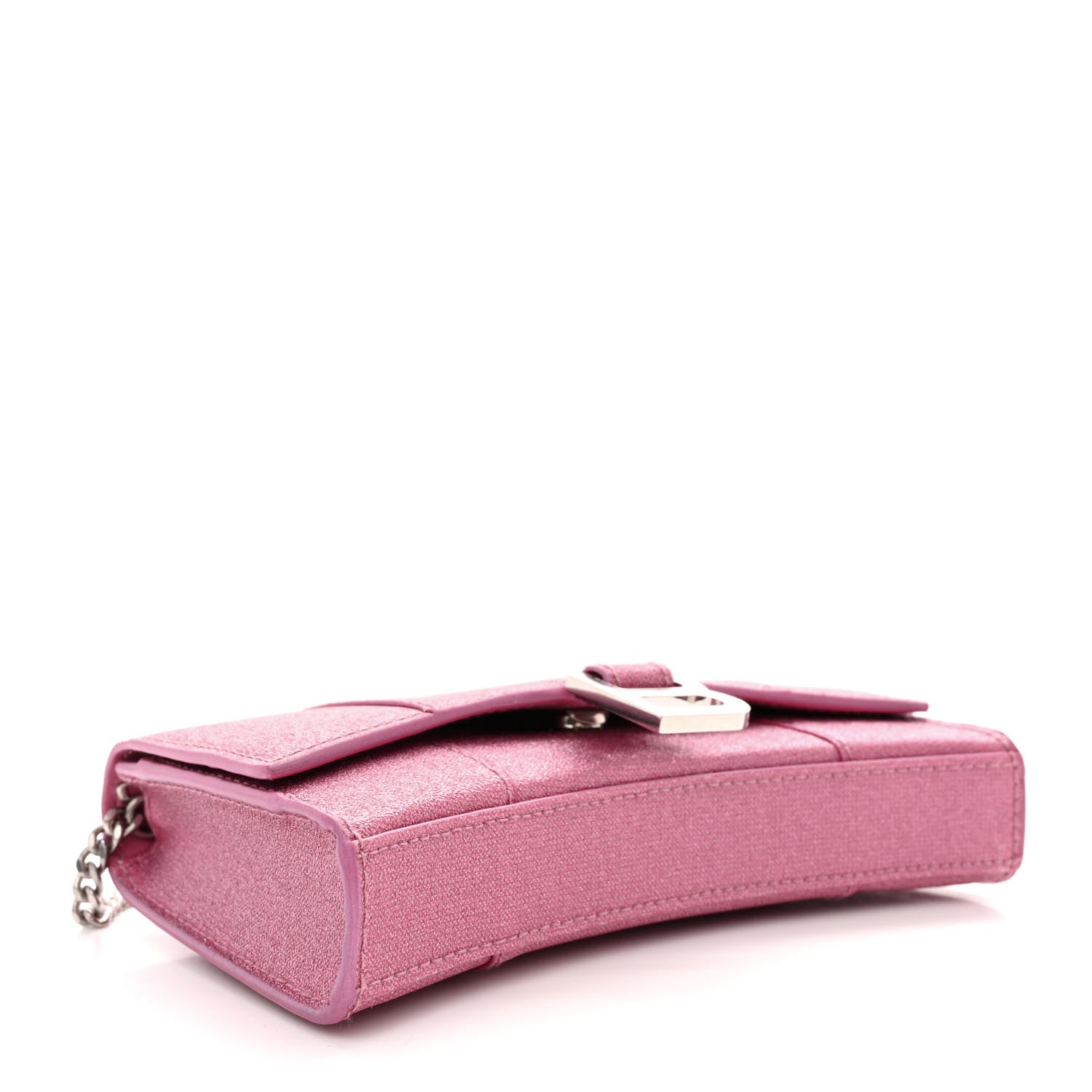 Balenciaga Sparkling Fabric XS Hourglass Wallet On Chain Sweet Pink 4 of 11