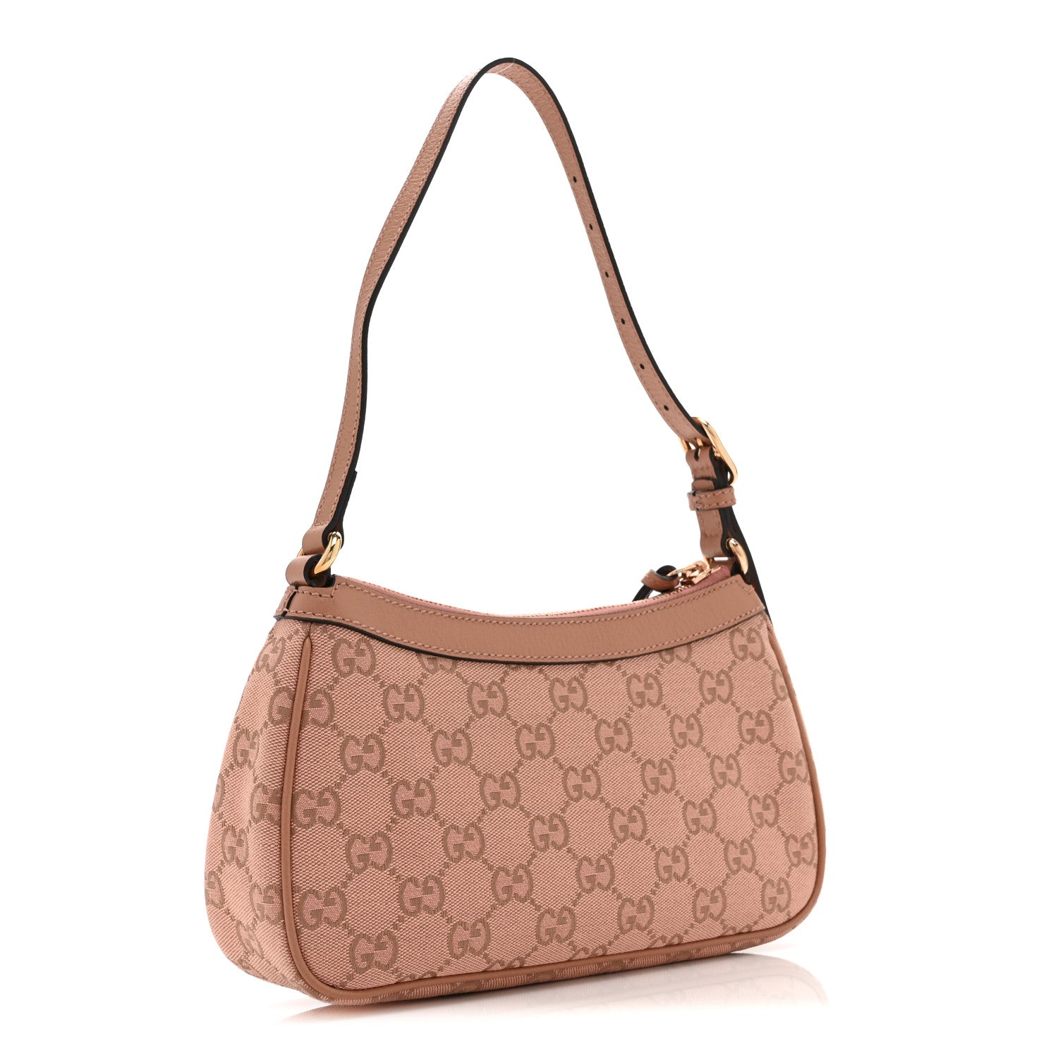 Gucci Monogram Textured Dollar Calfskin Small Ophidia Hobo Cloche Rose Pink 3 of 11