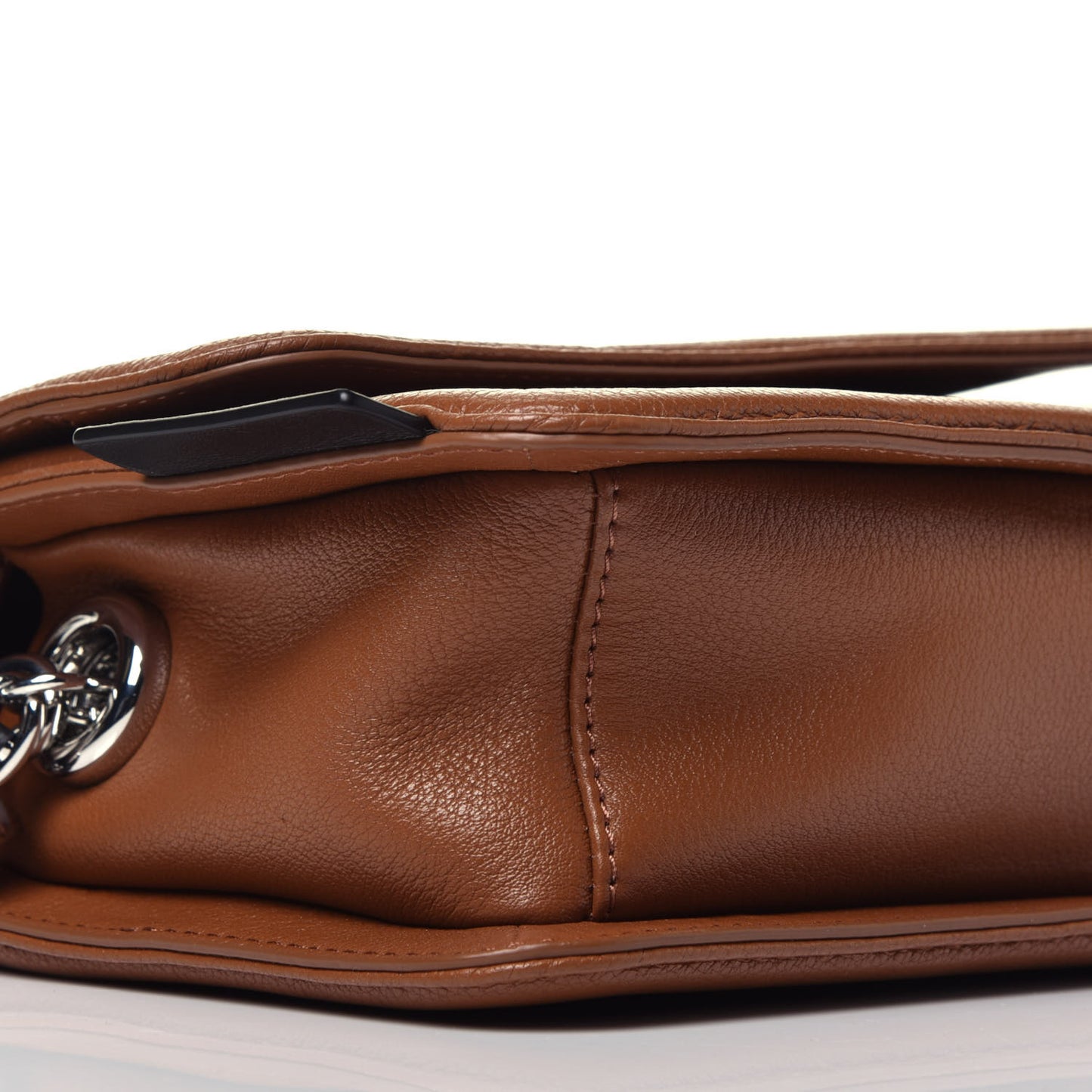 Calfskin Mini Cushion Bag Brown