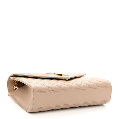 Saint Laurent Grain De Poudre Textured Mixed Matelasse Medium Triquilt Monogram Satchel Dark Beige 4 of 9