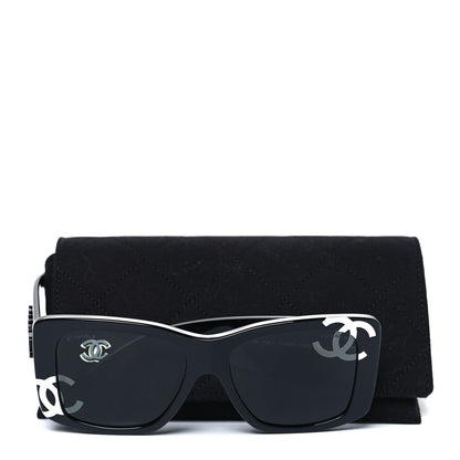 Chanel Acetate CC Logo Square Sunglasses 71472 Black 8 of 8