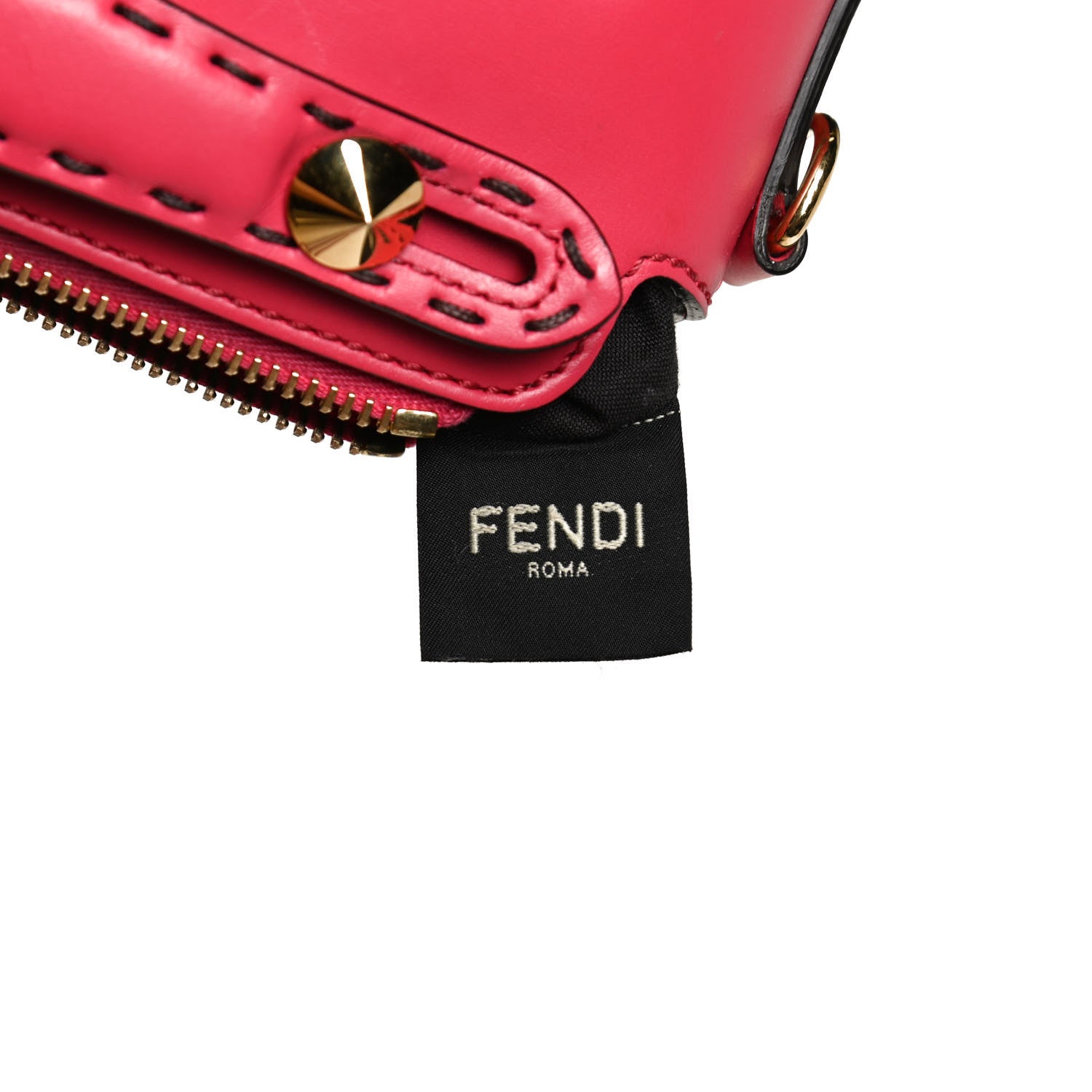 Fendi Vitello King Logo Embossed Mini By The Way Boston Bag Lampone 7 of 15