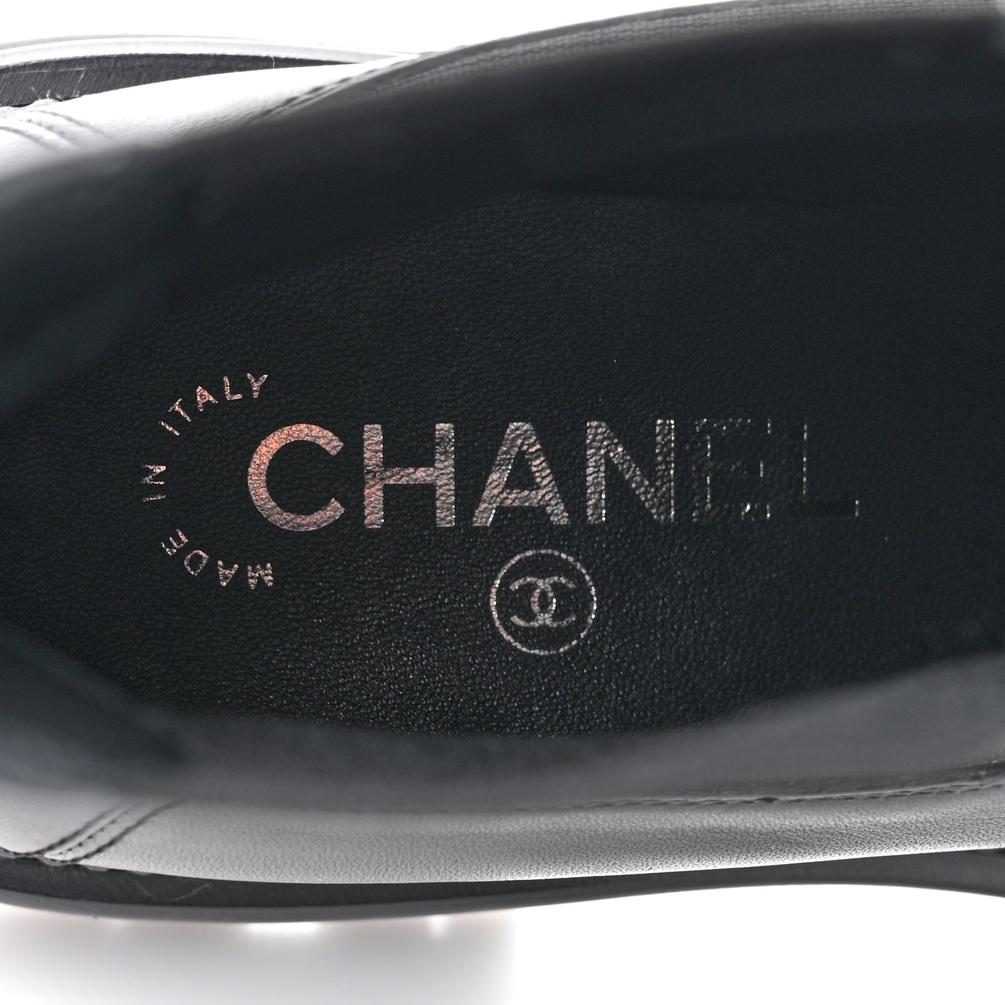 Calfskin Patent Cap Toe Ankle Boots 38 Black