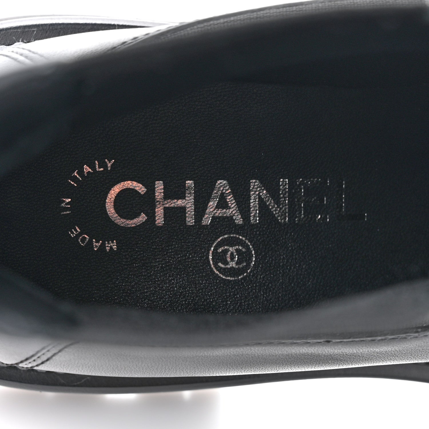 Chanel Calfskin Patent Cap Toe Ankle Boots 38 Black 8 of 9