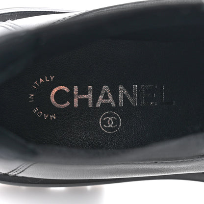 Chanel Calfskin Patent Cap Toe Ankle Boots 38 Black 8 of 9