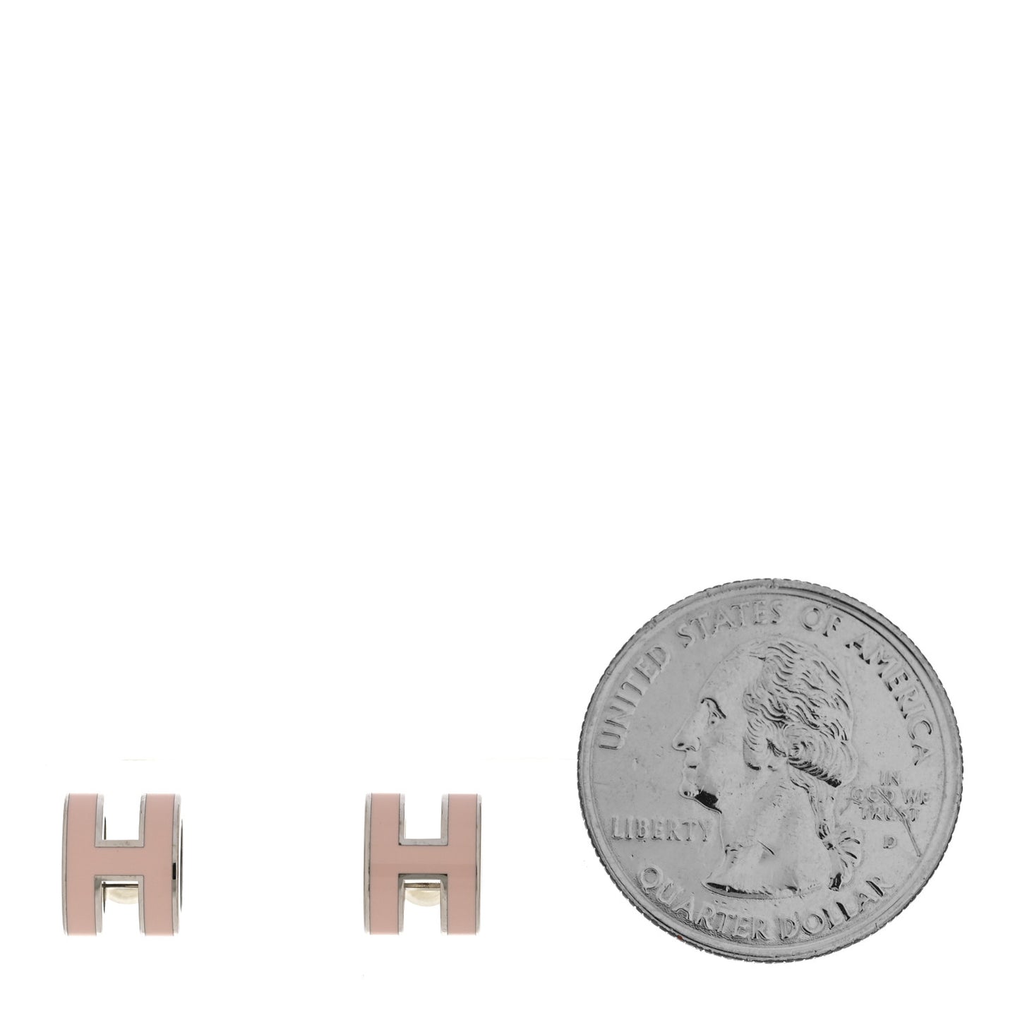Palladium Lacquered Mini Pop H Earrings Rose Dragee