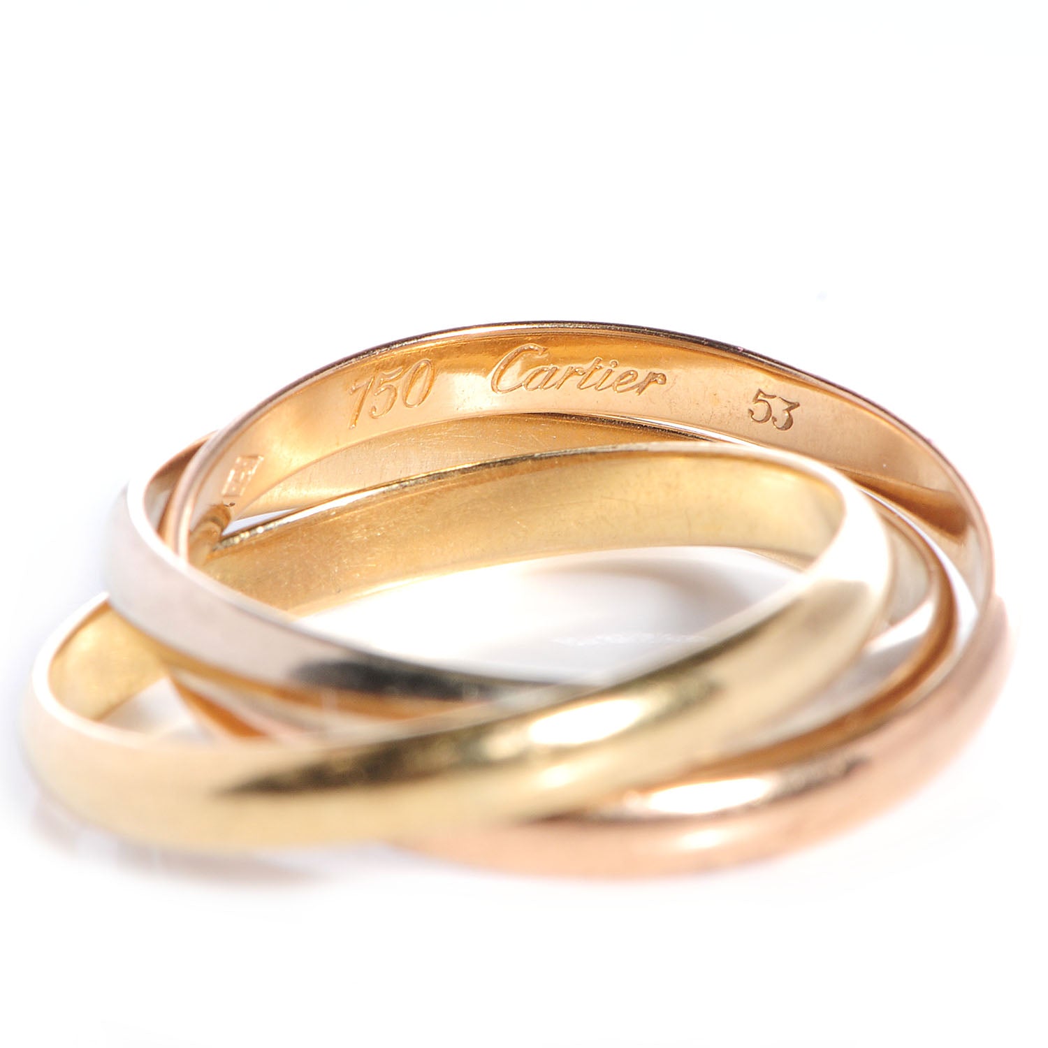 Cartier 18k Pink Yellow White Gold Trinity Ring 53 US 6.25 4 of 6