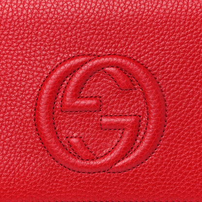 Gucci Pebbled Calfskin Soho Wallet on Chain Tabasco Red 6 of 10
