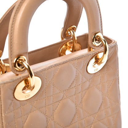 Christian Dior Lambskin Cannage Mini Lady Dior Beige 12 of 12