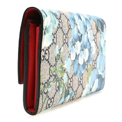 Gucci GG Supreme Monogram Blooms Continental Wallet Blue 3 of 7