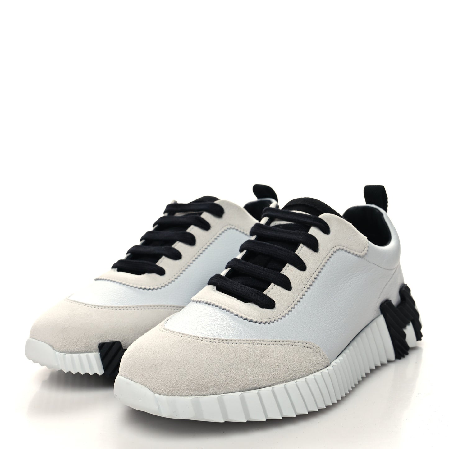 Goatskin Suede Goatskin Bouncing Sneakers 37 White Black