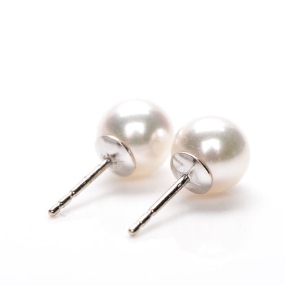 Mikimoto 18K White Gold 7.5mm Pearl Stud Earrings 3 of 5