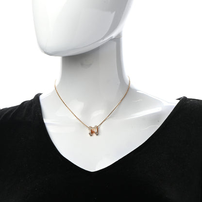 Hermes Lacquered Gold Pop H Pendant Necklace Marron Glace 2 of 7