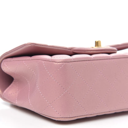 Chanel Iridescent Lambskin Quilted Mini Top Handle Rectangular Flap Pink 9 of 11