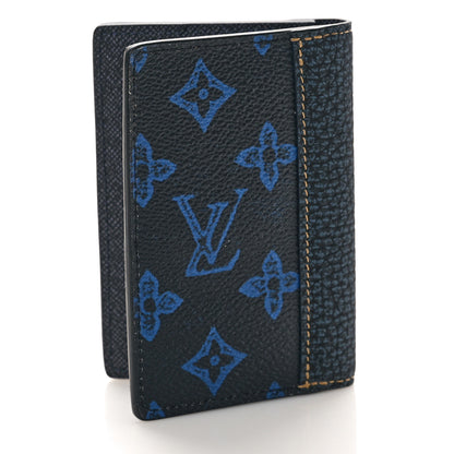 Louis Vuitton Monogram LV Record Pocket Organizer NM Blue 3 of 9