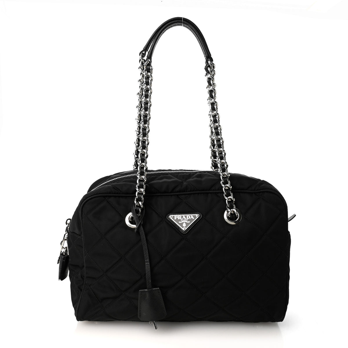 Prada Nylon Tessuto Impuntu Quilted Shoulder Bag Black 2 of 21