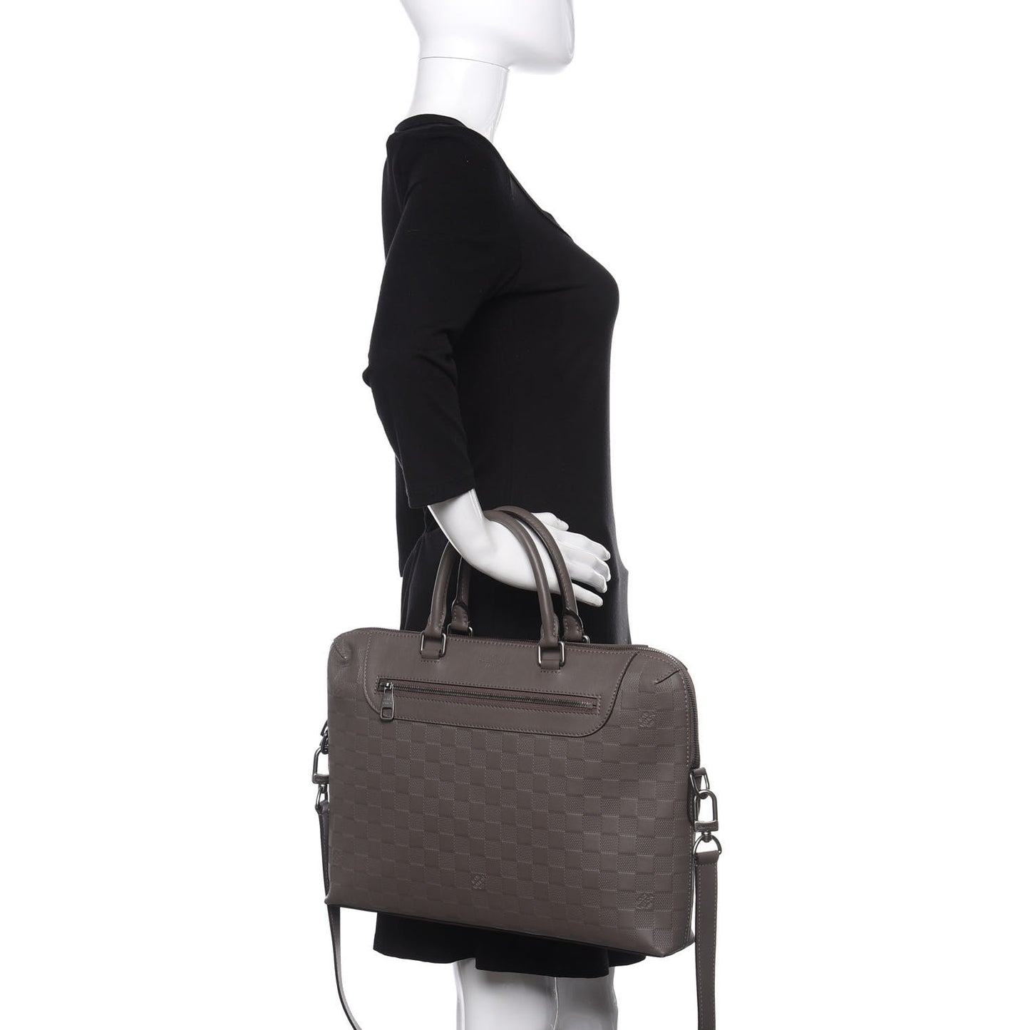 Damier Infini Porte-Documents Jour NM Granit