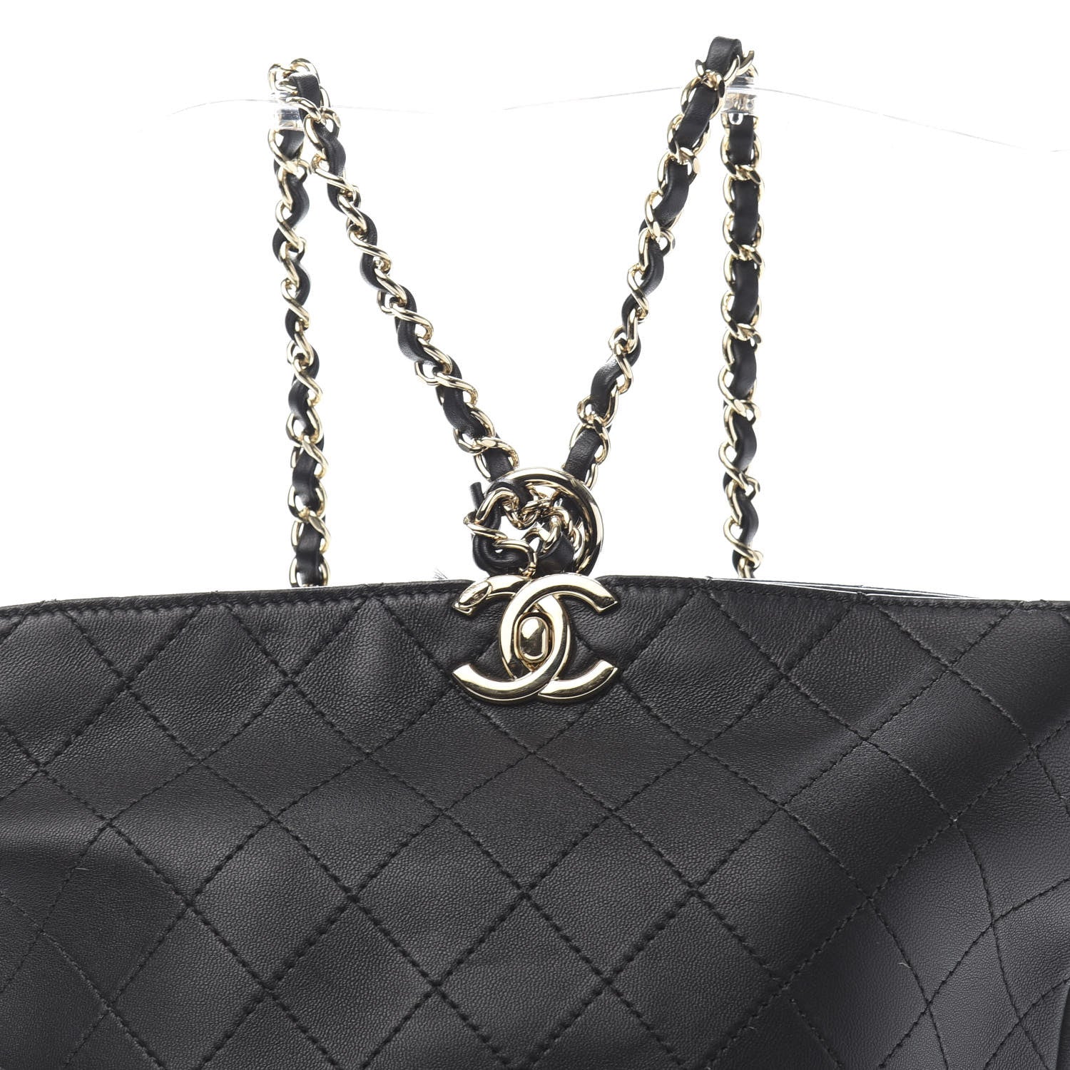 Chanel Lambskin Stitched CC Chain Backpack Black 9 of 9