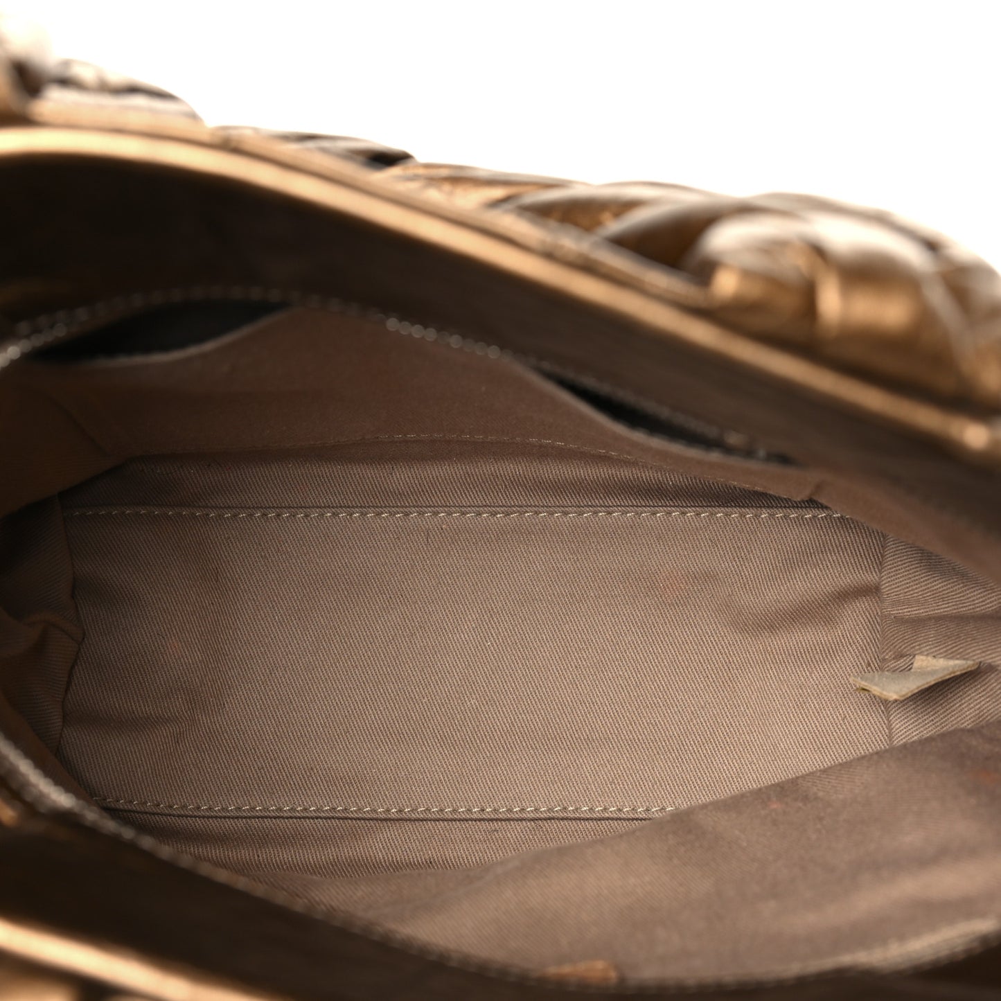Metallic Aged Calfskin Quilted Small Origami Tote Bronze