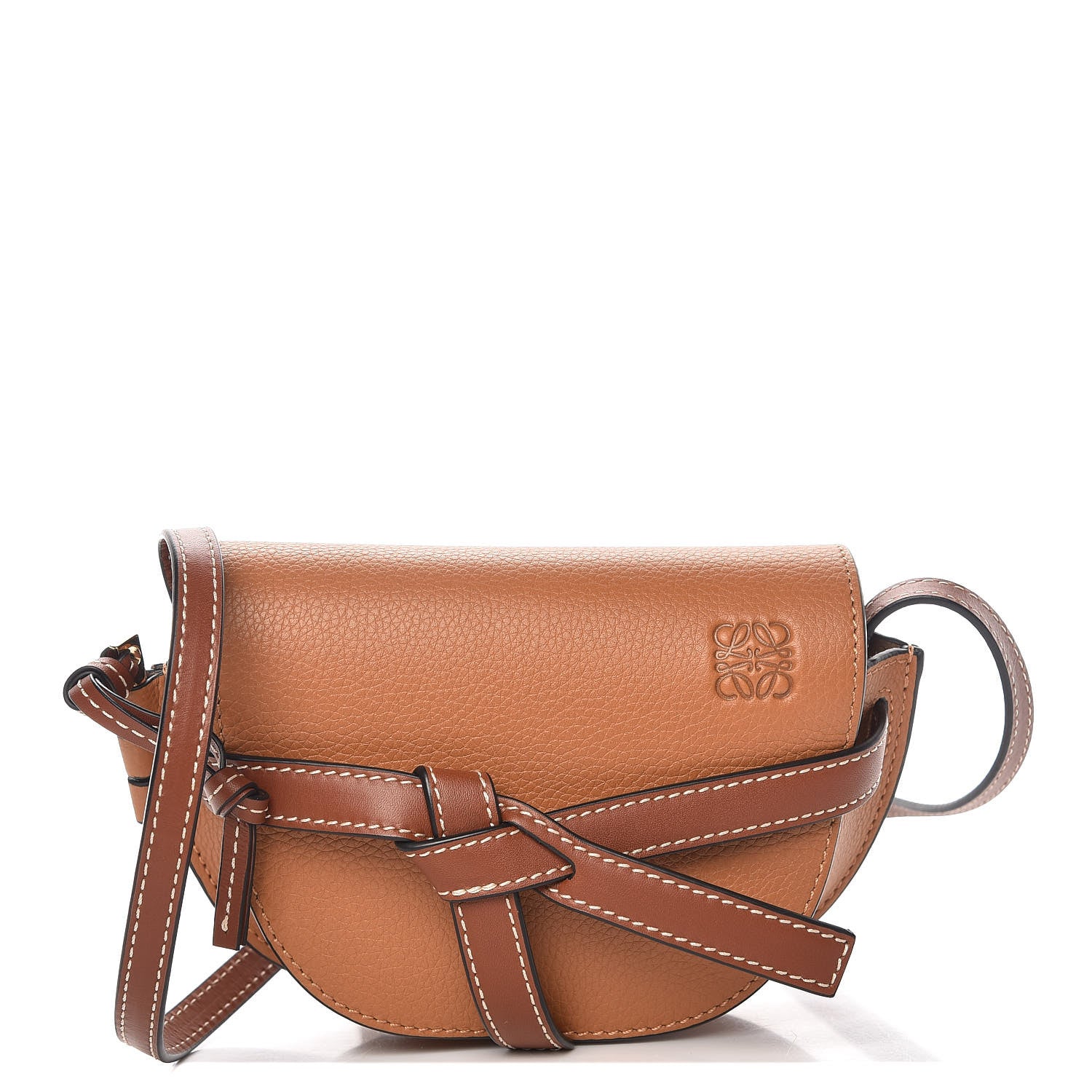 Loewe Grained Calfskin Mini Gate Crossbody Bag Caramel Pecan 1 of 9