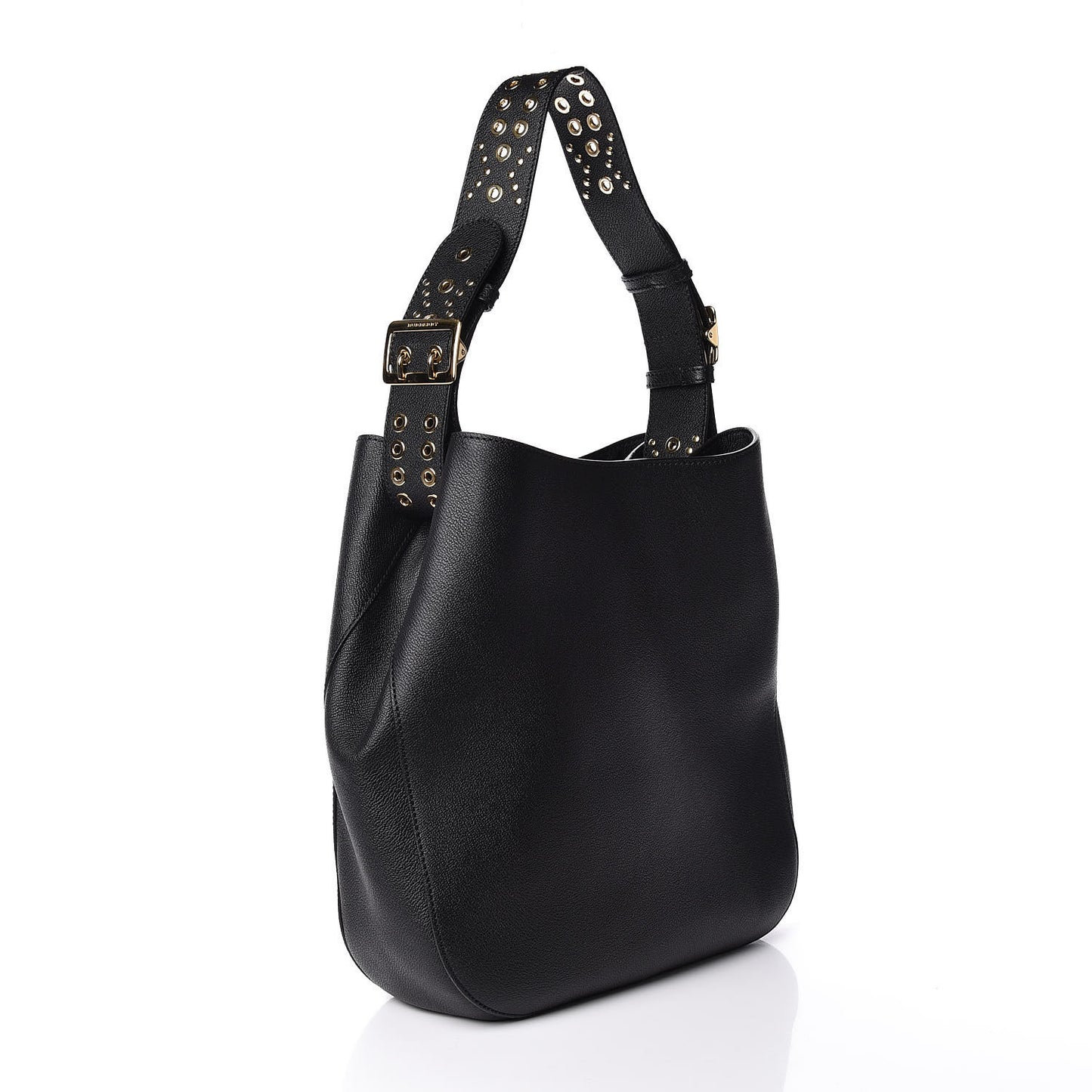 Soft Grainy Calfskin Studded Small Elmstone Hobo Black