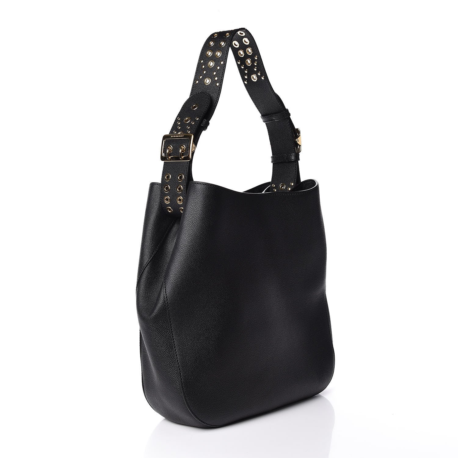 Burberry Soft Grainy Calfskin Studded Small Elmstone Hobo Black 3 of 8