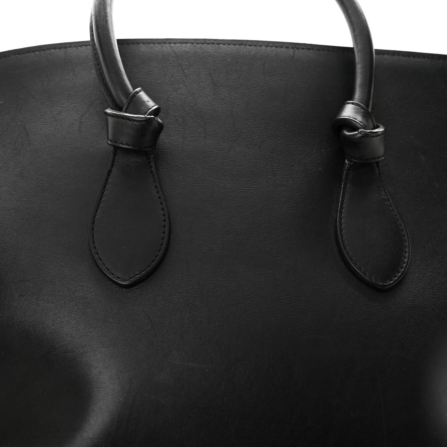 Natural Calfskin Medium Tie Knot Tote Black