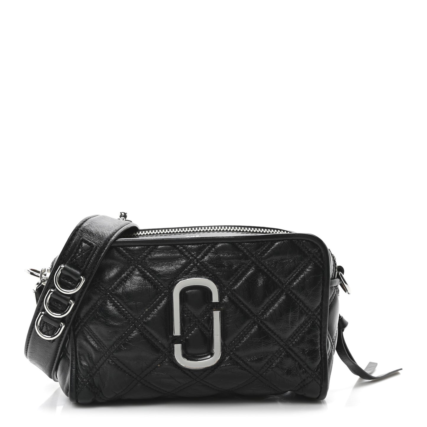 Natural Grain Calfskin Quilted The Softshot 21 Bag Black