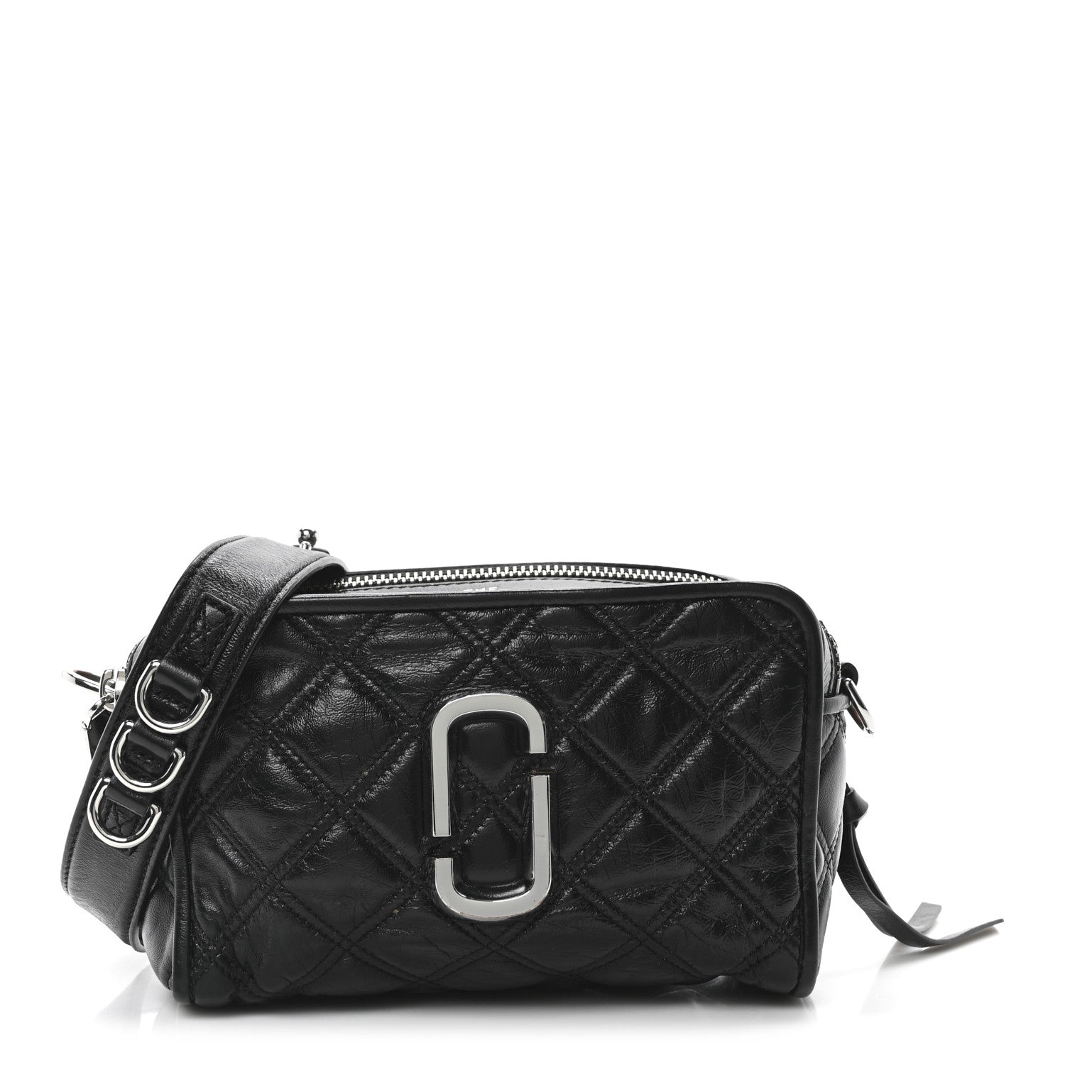 Marc Jacobs Natural Grain Calfskin Quilted The Softshot 21 Bag Black 1 of 10